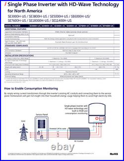 SolarEdge 11.4 kW SE11400H-US000BEU5 HD Wave Solar Inverter