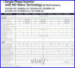SolarEdge SE10000H-US000BNU4 HD Wave Single Phase String Inverter 10kW 208/240V
