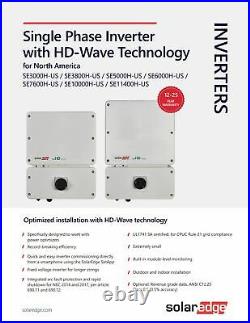 SolarEdge SE10000H-US000BNU4 Single Phase Inverter with HD-Wave Technology