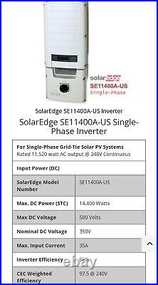 SolarEdge SE11400A-US Single-Phase Inverter