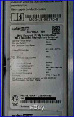 SolarEdge SE7600A-US Non Isolated Photovoltaic Inverter with StorEdge Connection