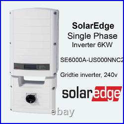 SolarEdge Single Phase Inverter 6 KW -SE6000A-US000NNC2 Gridtie inverter -240V