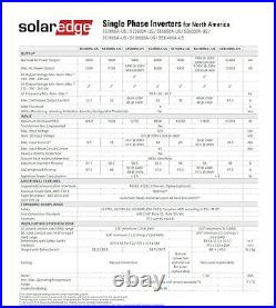 Solaredge 7.6kW Grid-tie Single Phase Solar Inverter with Disconnect