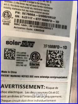 Solaredge SE7600A-US Solar Inverter (UNTESTED) parts or working