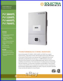 Solectria 7.6KW Grid-Tied Inverter AFCI 2MPPT Replaces Fronius Primo, SMA, ABB