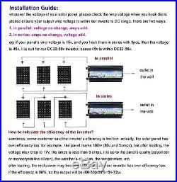 Solinba 1000w Pure Sine Wave Grid Tie Power Inverter DC22-56v to AC90-130v fo