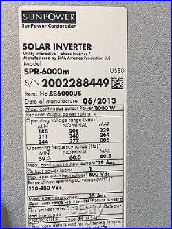 SunPower SUN POWER Solar Grid Tie Solar Inverter SPR-6000m Used / 1-pc. Avail