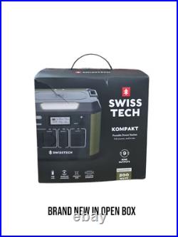 Swiss Tech 200W Portable Power Station, 193Wh, Solar Generator for Camping and T