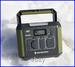 Swiss Tech 200W Portable Power Station, 193Wh, Solar Generator for Camping and T