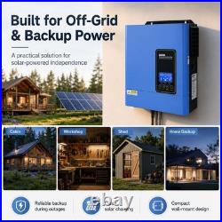 US 4200W 24V Solar Hybrid Inverter 110V 120V Pure Sine Wave 120A MPPT Controller