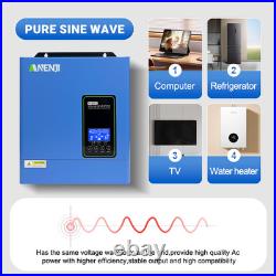 US 4200W 24V Solar Hybrid Inverter 110V 120V Pure Sine Wave 120A MPPT Controller