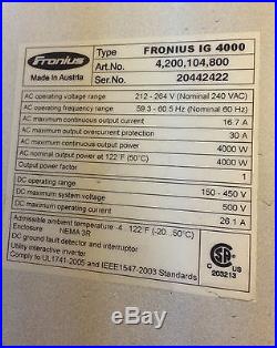 Used Fronius 4000W Grid-tie Solar Inverter IG 4000