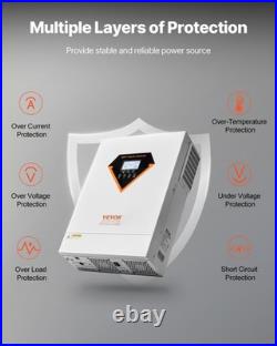 VEVOR 6000W Hybrid Solar Inverter 48V DC Pure Sine Wave 220V MPPT Off Grid New