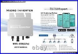 WVC 350W MPPT Solar Grid Tie Micro Inverter Waterproof 120V/220V 2.4G WIFI