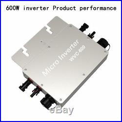 Waterproof MPPT Grid Tie Pure Sine Wave Micro Solar Power Inverter 600W 22-50VDC