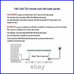 Y&H 1000W Grid Tie Inverter Stackable MPPT Pure Sine Wave DC15-28V Solar Inpu