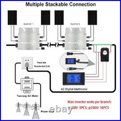 Y&H 600W Solar Grid Tie Micro Inverter AC Data Monitoring IP65 MPPT DC28-50V