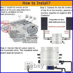 Y&H 600W Solar Grid Tie Micro Inverter AC Data Monitoring IP65 MPPT DC28-50V
